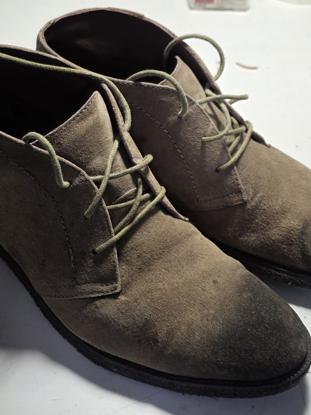 Johnston & Murphy Men's Suede Lace-Up Casual Shoes - Olive (10)